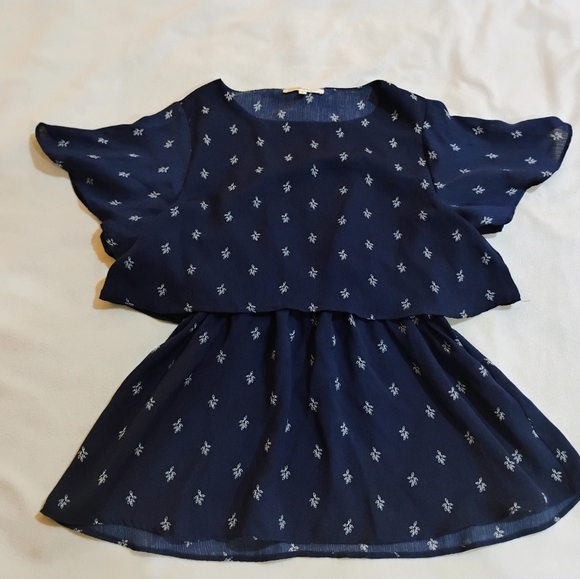Andree Tops - Andree Navy Blouse with White Accents